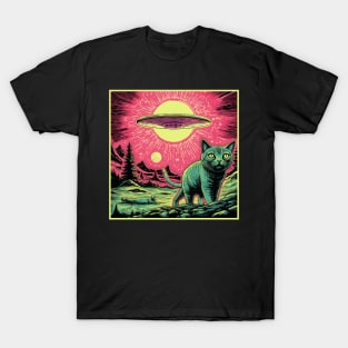 Cat & UFO T-Shirt